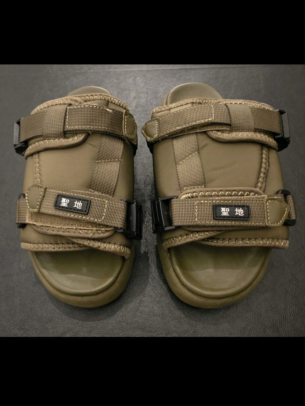 SEICHI Yoroi V2 Japanese Streetwear Sandals Olive Green Men's Size 7/EU 40